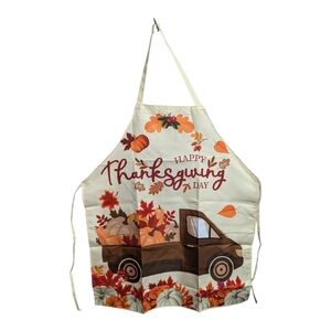 Happy Thanksgiving Day Apron one size fits all fall brown oil resistant a-009